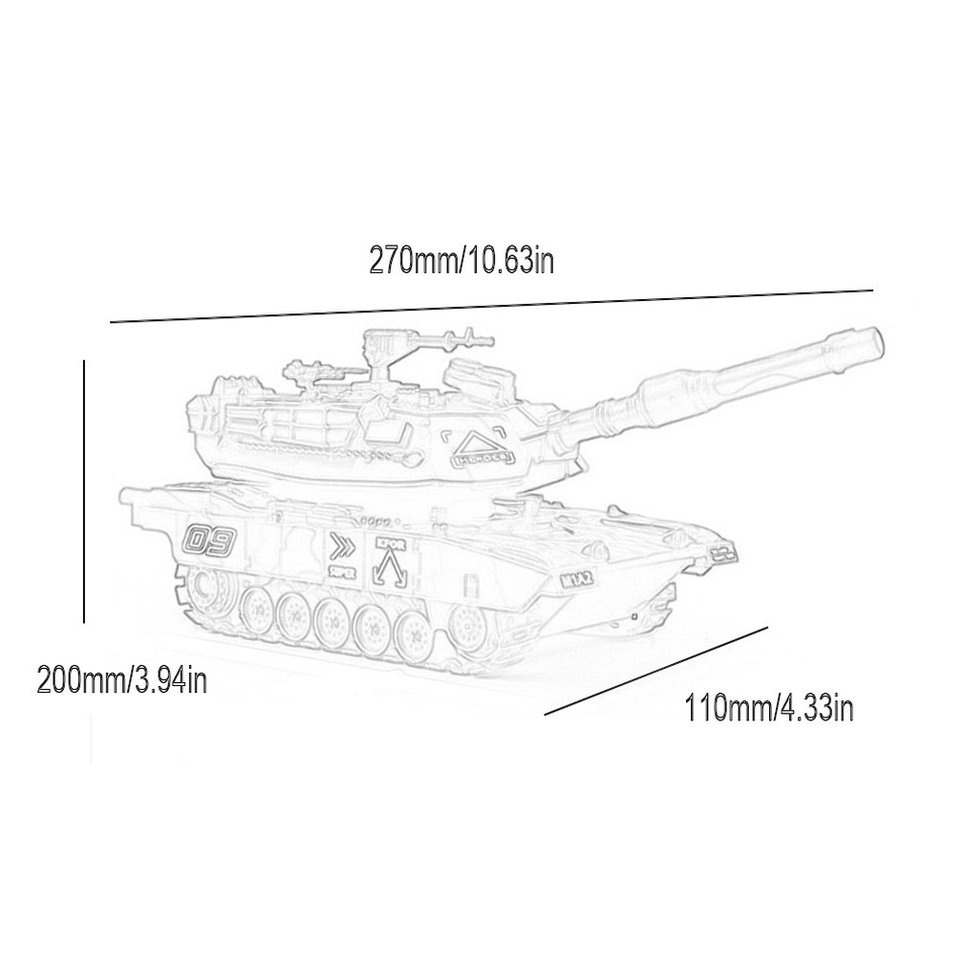 Remote Control Tank Wireless Off-Road Remote Control Tank Toy Tank Model