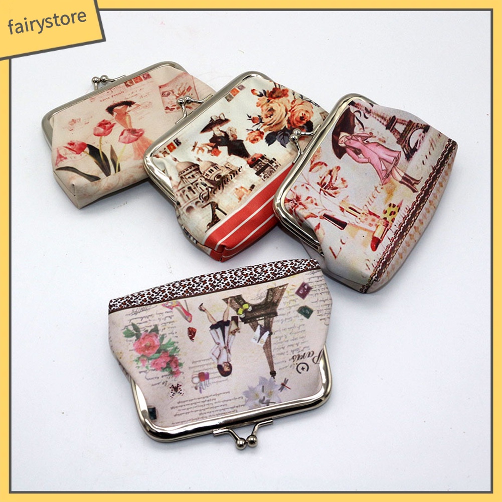 Ví Nữ Mini Giả Da In Hoa Thời Trang