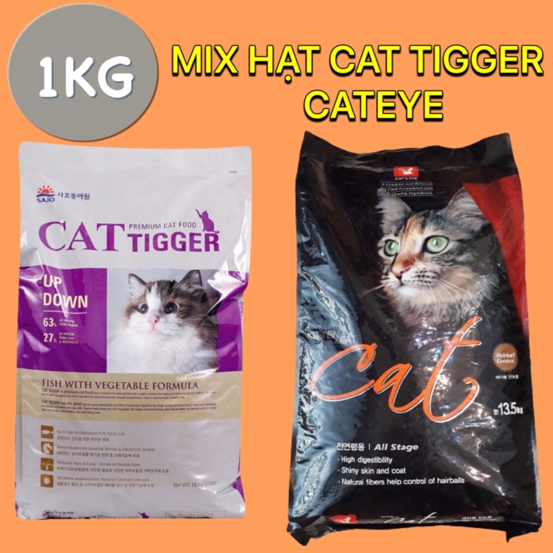 |freeship| MIX 1kg hạt cat tigger , cateye cho mèo mọi độ tuổi
