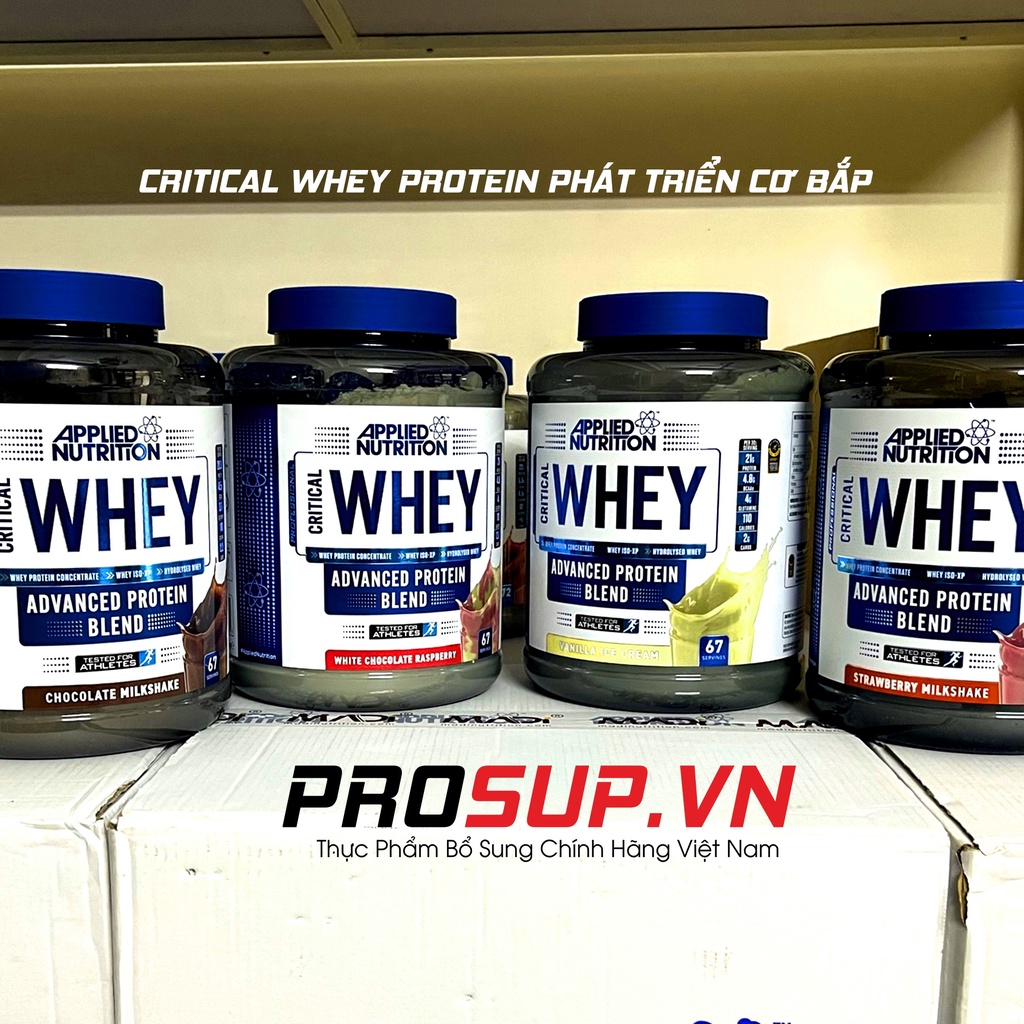 Critical Whey Protein - Applied Nutrition  Whey protein hỗ trợ phát triển và duy trì cơ bắp hiệu quả .