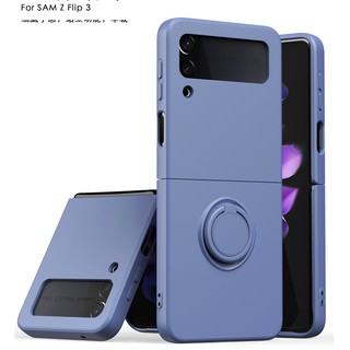 Ốp điện thoại silicon màu macaron có vòng đỡ cho Samsung Galaxy Z Flip 3 5G