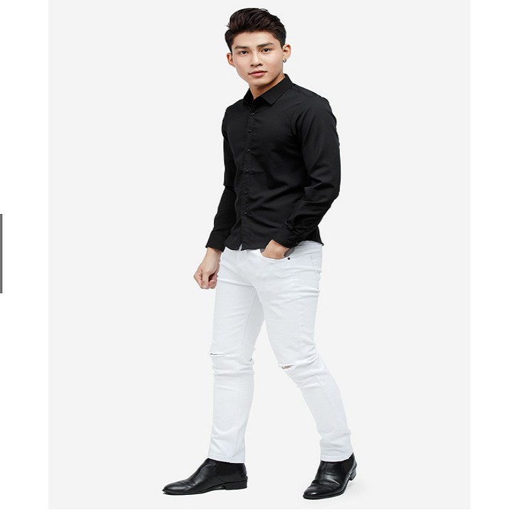 Áo Sơ Mi Nam Đen Davis'L Chất Lụa Mỹ Cao Cấp | BigBuy360 - bigbuy360.vn