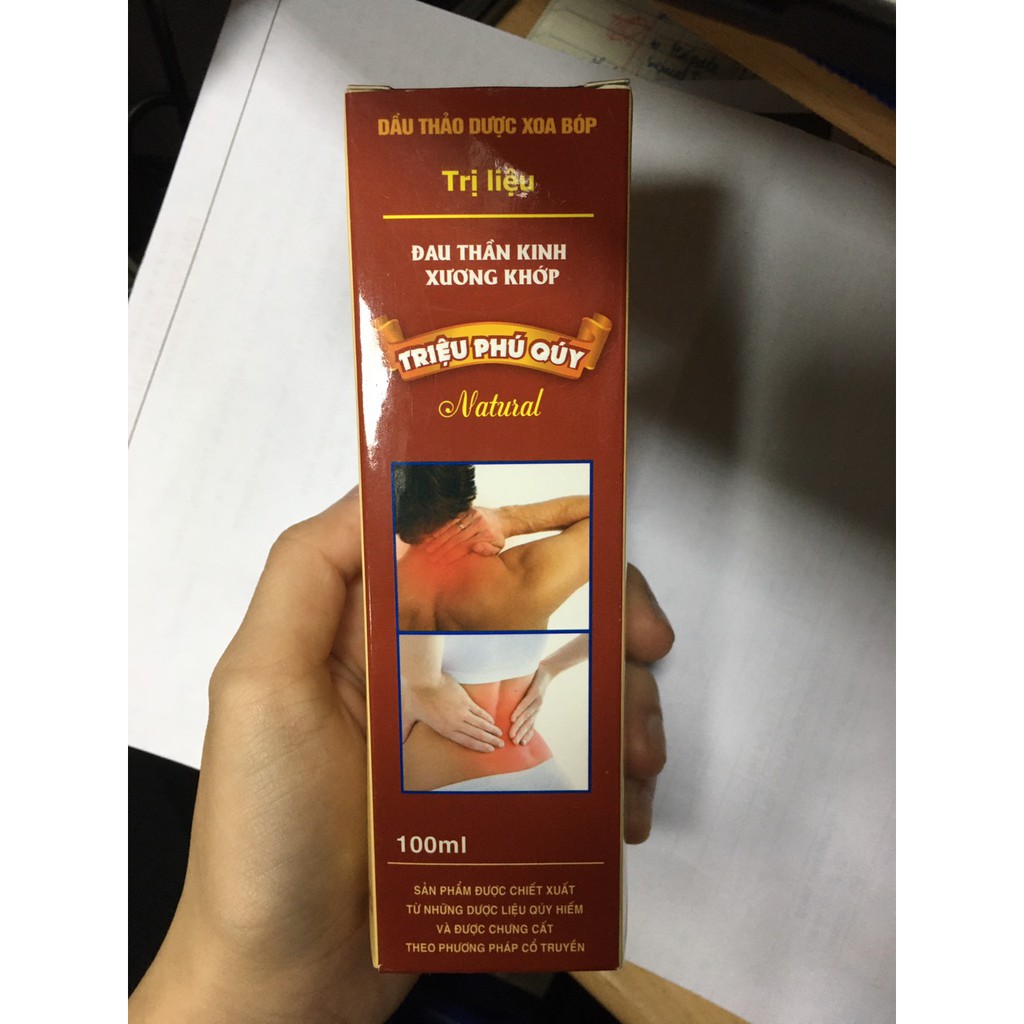 Dầu thảo dược xoa bóp trị liệu đau thần kinh xương khớp Triệu Phú Quý 100ml