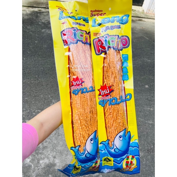 Snack cá sợi RICHO Super Long Fish đủ vị hàng siêu thị Thái Date mới