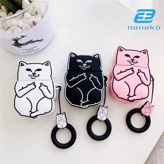 Vỏ Đựng Bảo Vệ Hộp Sạc Tai Nghe Airpods Hình Chú Mèo Ngộ Nghĩnh