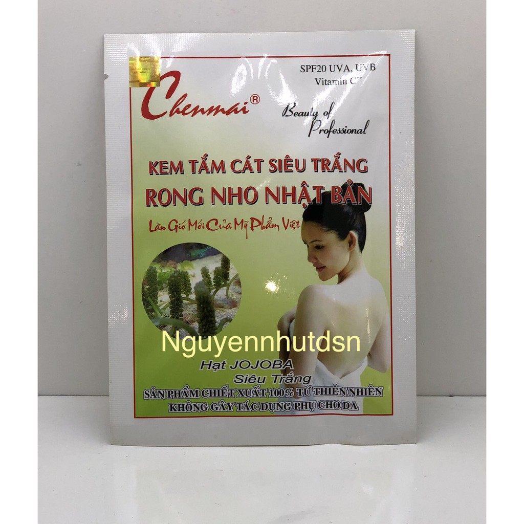 Combo 10 Kem và Bột Tắm Trắng Chenmai Rong Nho Nhật Bản 150g