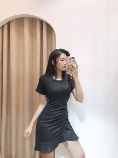 Váy đen dây rút đuôi cá[ẢNH THẬT TẠI SHOP]