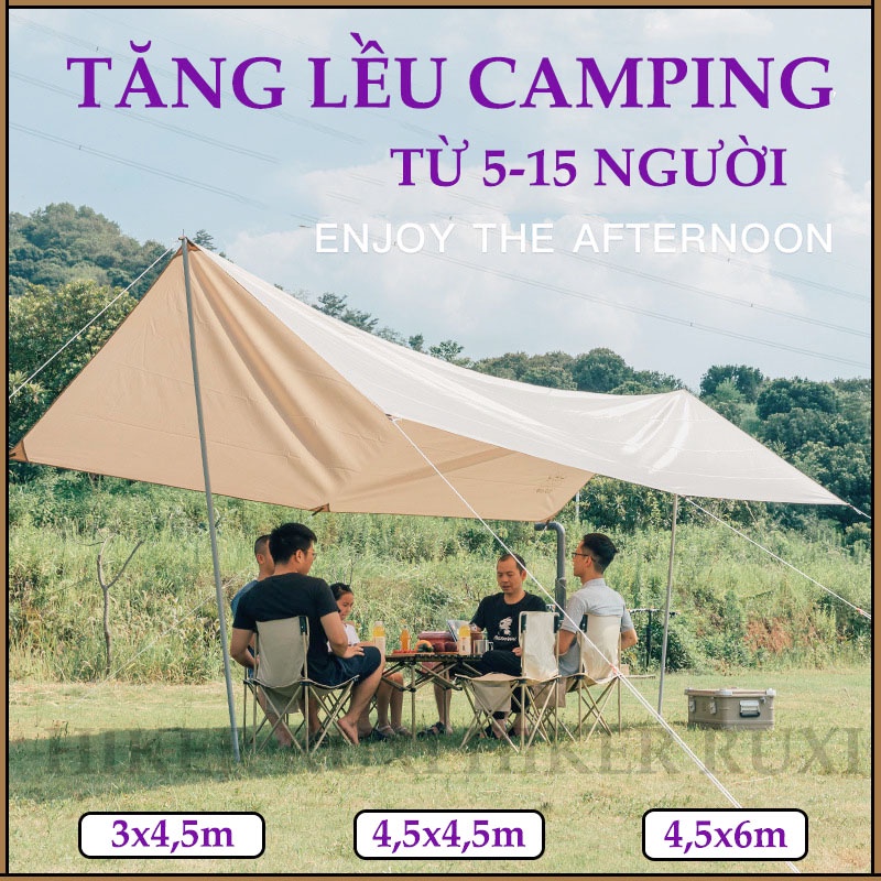 Tarp che / Tăng tráng bạc chống UV ngoài trời cắm trại dã ngoại camping du lịch