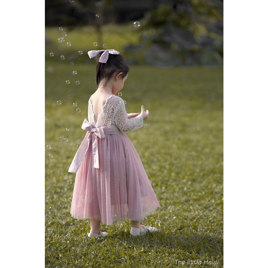 Đầm công chúa ren lưới Hồng The little Heidi/ Đầm thiết kế/ Váy đầm đi tiệc cho bé