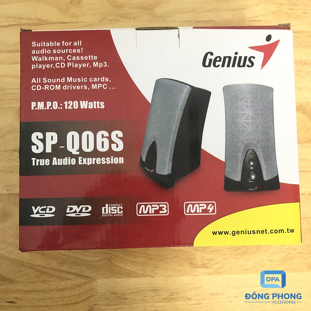 [Mã ELHACE giảm 4% đơn 300K] Loa vi tính GENIUS SP-Q06S chính hãng âm thanh 2.0 hay