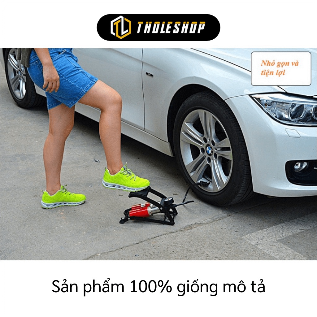 Bơm Xe Máy GIGAHOME Dụng Cụ Bơm Xe Lốp Ô Tô, Xe Đạp Đạp Chân 2 Ống, Có Đồng Hồ Đo Áp Suất 9250