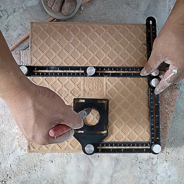 Thước kẻ vạch , lấy dấu lỗ khoan đa năng tiện dụng