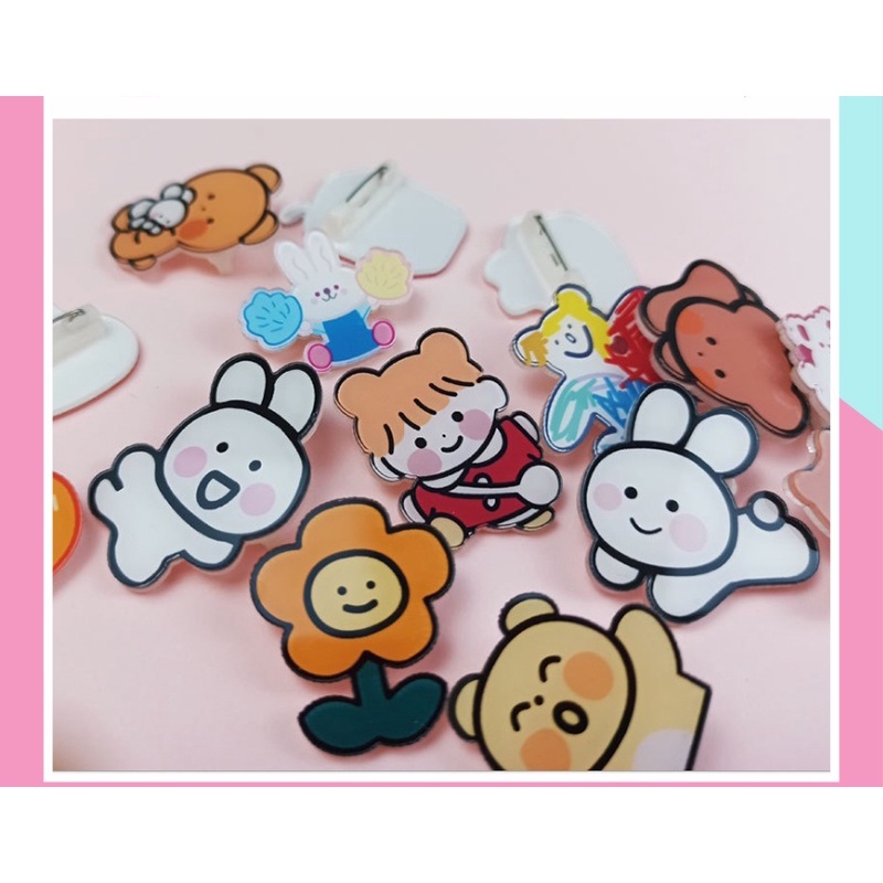 Sticker cute pin cài áo phụ kiện trang trí túi xách balo