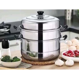 Nồi hấp 3 tầng và 2 tầng 28cm siêu rẻ đẹp (Hàng 1 vỉ hấp)