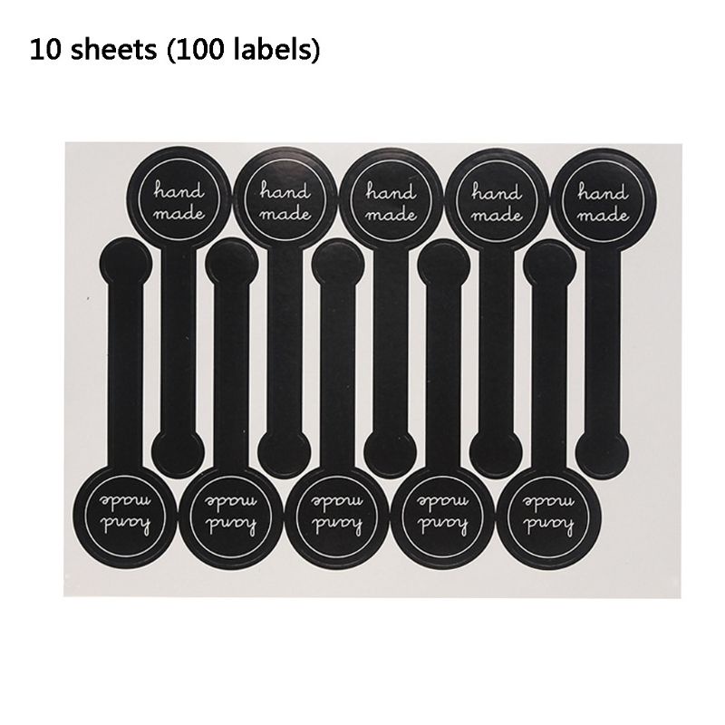 Set 100 miếng dán niêm phong dáng dài dùng gói bánh/làm quà tặng