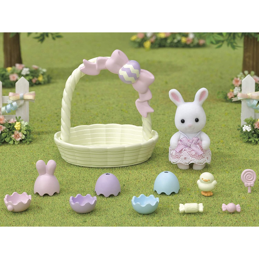 Đồ Chơi Sylvanian Families Bộ Bé Thỏ Trắng Lễ Phục Sinh Hoppin' Easter Set