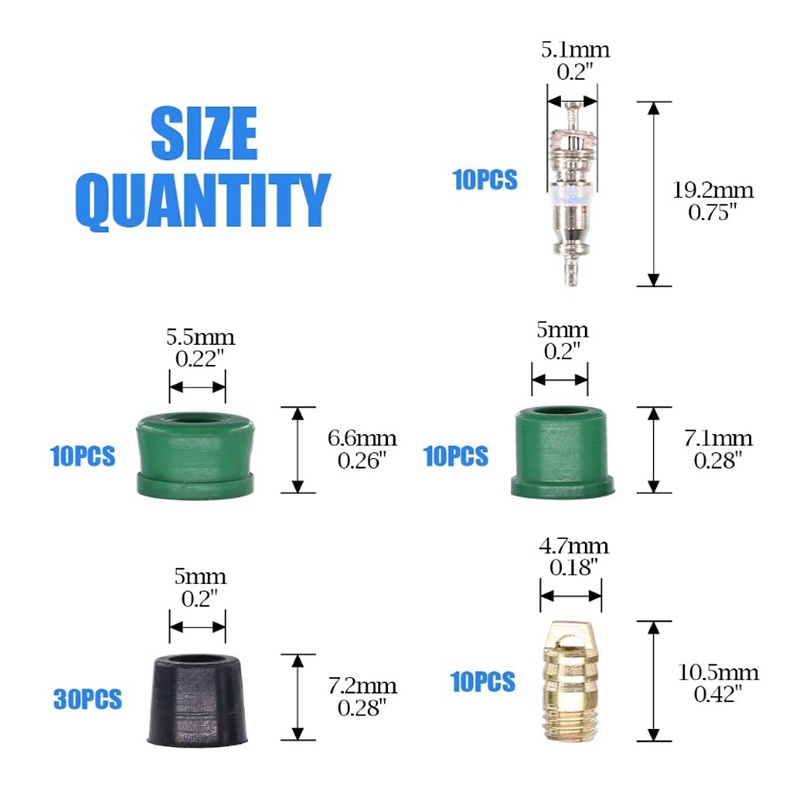 [In Stock]71Pcs A/C Air Conditioning Vae Core R12 R134A Refrigeration Vae Core R12 / R134A AC Master Vae Core Repair Kit | WebRaoVat - webraovat.net.vn