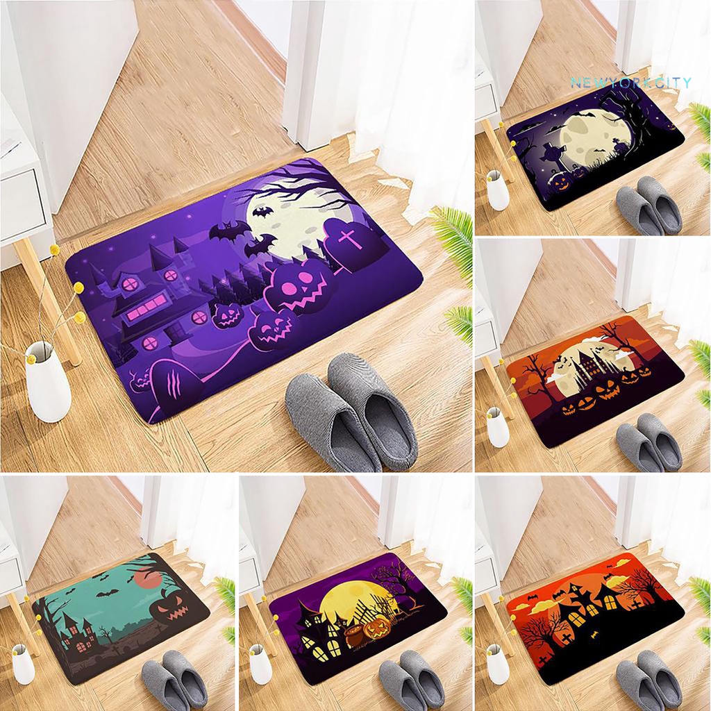 Thảm Chùi Chân Thấm Hút Nước Mạnh Chống Trượt Họa Tiết Kinh Dị Trang Trí Halloween