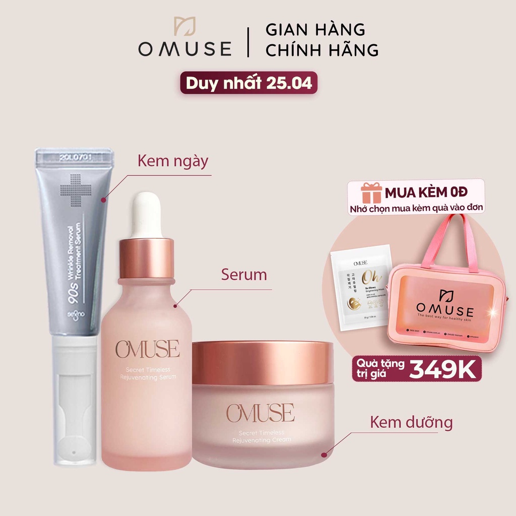 Bộ sản phẩm xóa nhăn, chống lão hóa chuyên sâu 90s x O’Muse Secret Timeless Rejuvenating Set