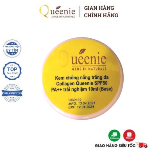 Bộ Mỹ Phẩm Dưỡng Da Queenie Bảo Vệ, Làm Sạch Sâu Trắng Da Hàn Quốc Chính Hãng 2 Sản Phẩm [SP Trải Nghiệm]