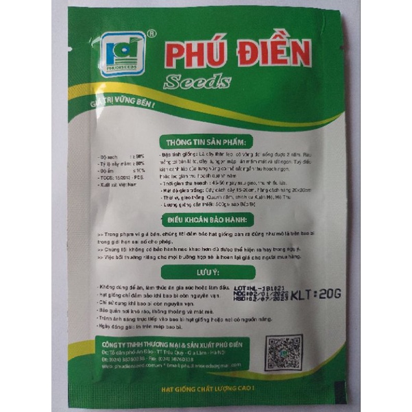 HẠT GIỐNG RAU MỒNG TƠI CAO SẢN