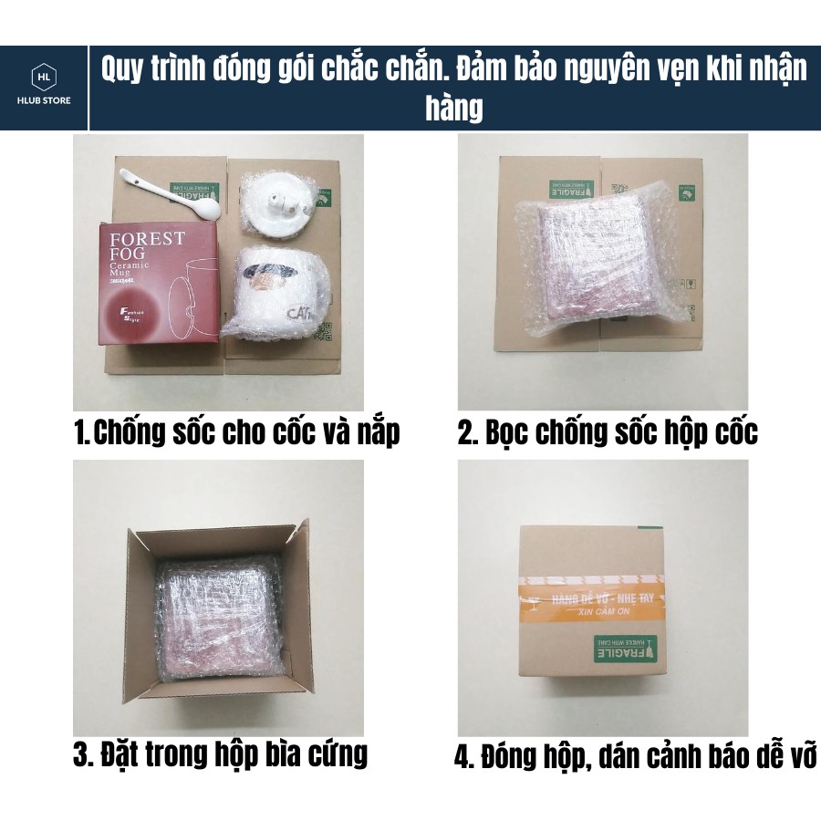 Cốc Sứ Quà Tặng Cao Cấp 400ml Có Nắp Cực Đẹp