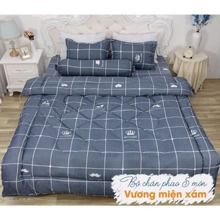 Trọn bộ 5 món chăn phao ga gối poly cotton