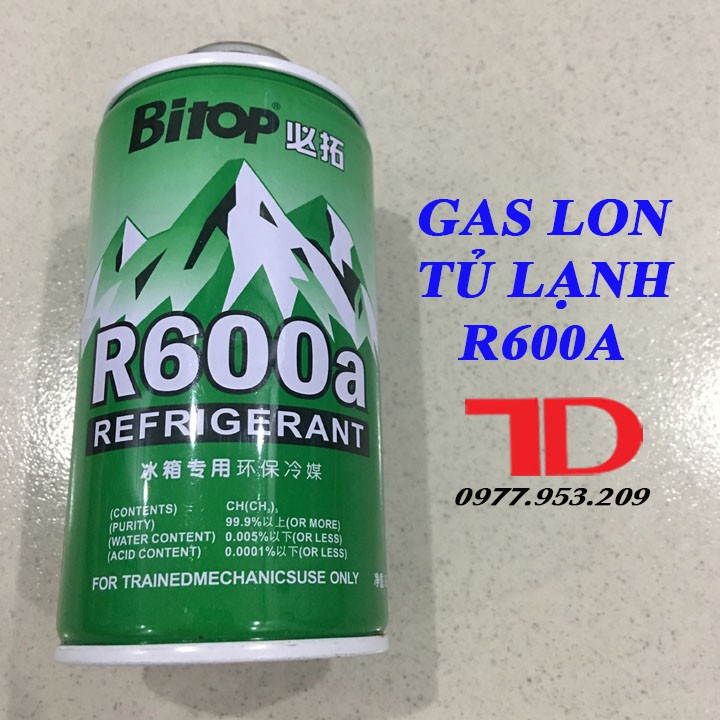 Gas lon Tủ Lạnh R600A 120g