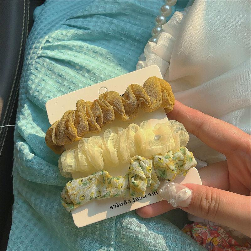 Set 3 dây buộc tóc họa tiết hoa thời trang mùa xuân dễ thương