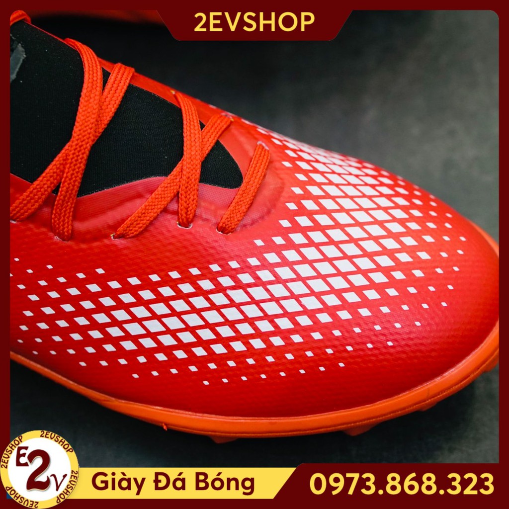 Giày đá bóng thể thao nam Mira Lux 20.3 Đỏ đế mềm, giày đá banh cỏ nhân tạo cao cấp - 2EVSHOP