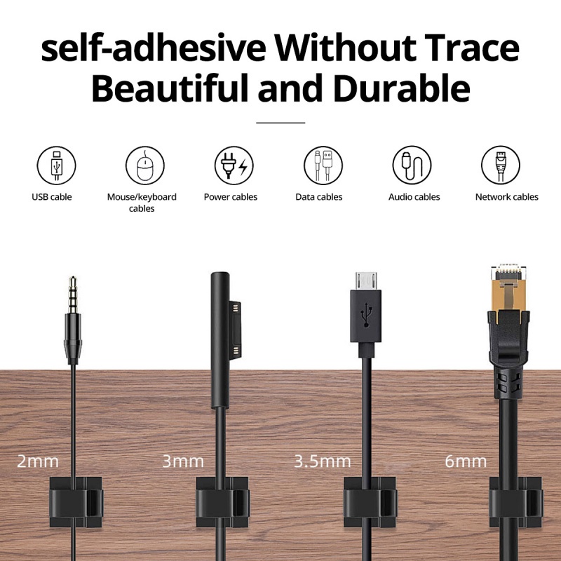 Set 5 giá giữ dây cáp HdoorLink tự dính tiện dụng cho xe hơi/ bàn làm việc