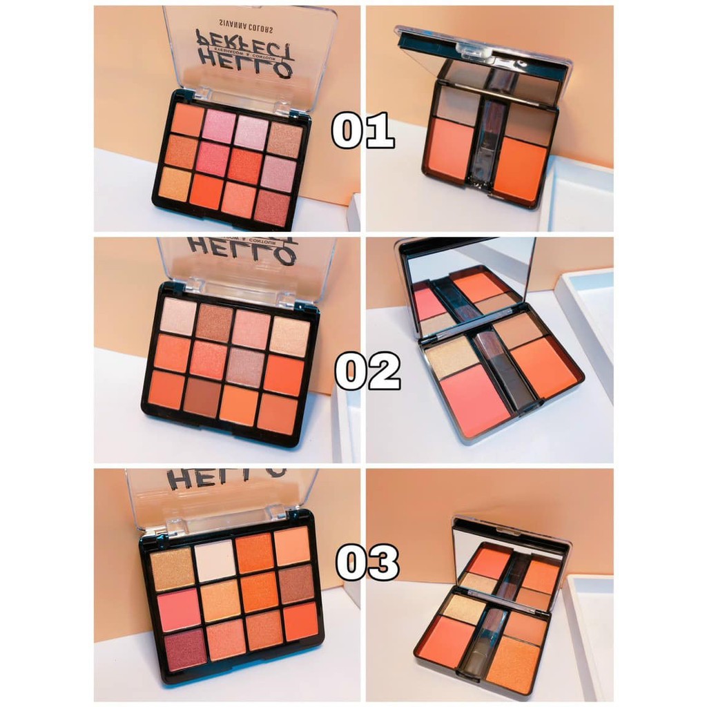 [Set Phấn Má- Tạo Khối- Highlight] Sivanna Ultra Brush Palette HF 319