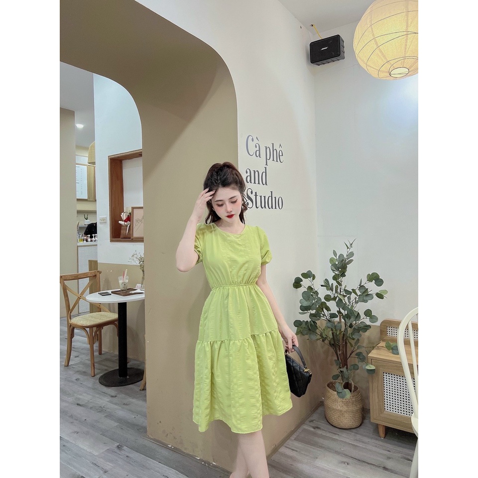 Váy xốp siêu xinh đầm dáng suông rộng maxi chít eo xòe mát mẻ tưới trẻ -Minxy shop