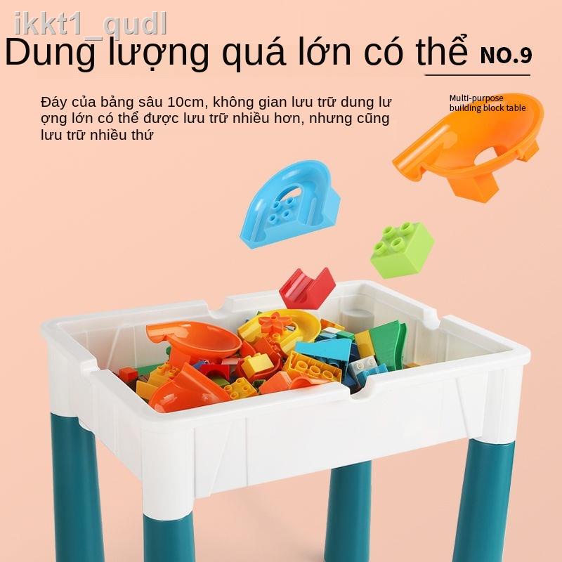 ABộ bàn ghế tòa nhà đa năng trẻ em, hạt to lớn, tương thích với đồ chơi trí tuệ lắp ráp Lego, 3 bé, 6 não