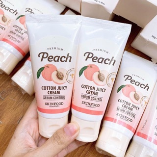 KEM DƯỠNG SÁNG DA , KIỀM DẦU , SE KHÍT LỖ CHÂN LÔNG - PEACH COTTON JUICY CREAM SKINFOOD