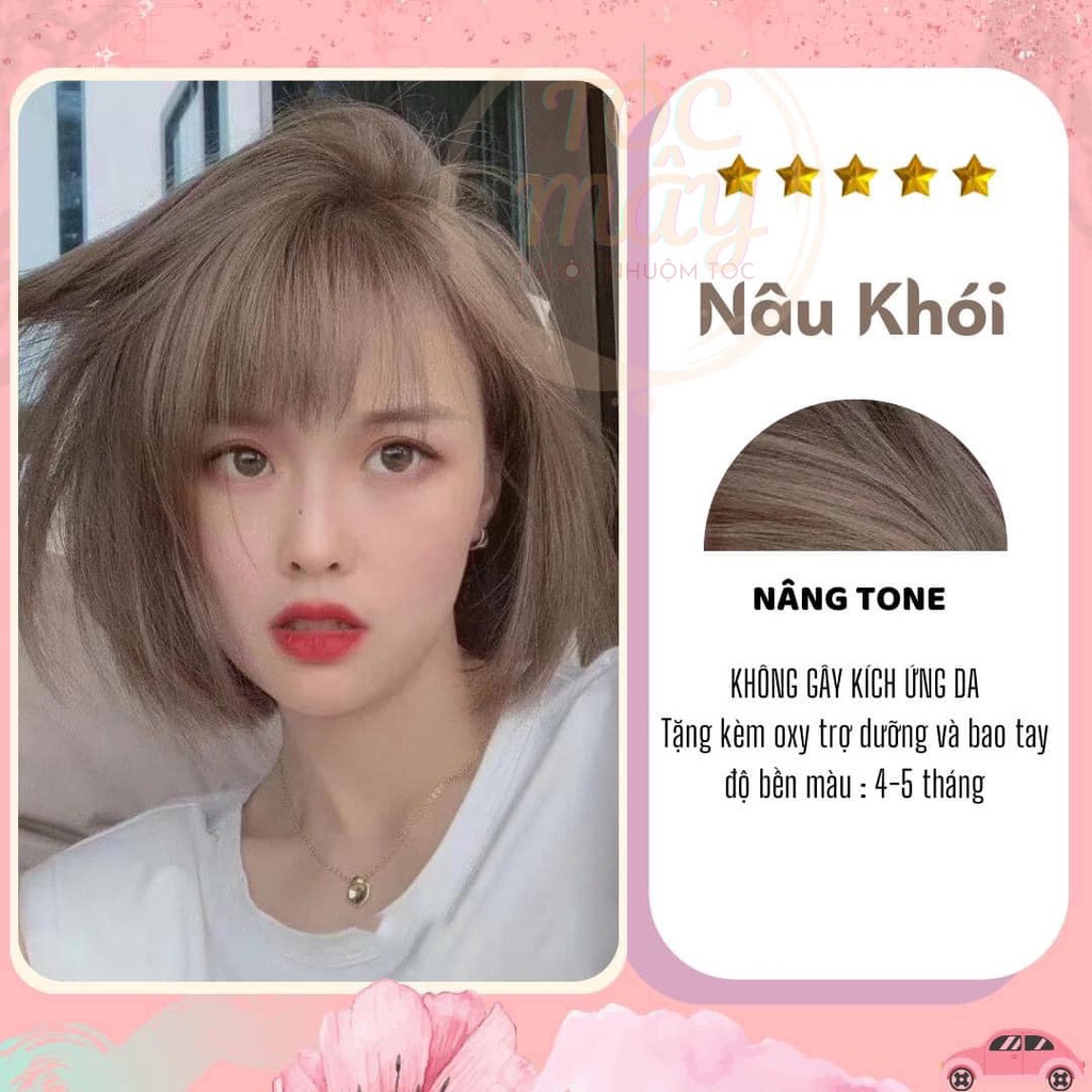 Màu tóc nhuộm Nâu Vàng Khói ( 1 bộ nhuộm bao gồm oxy)