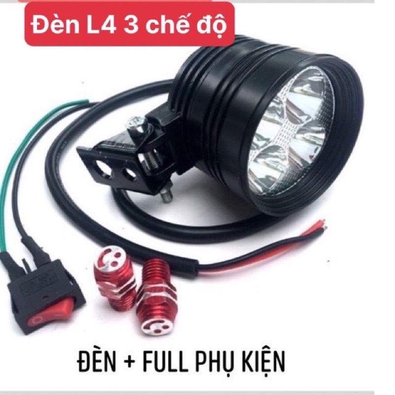 Đèn trợ sáng L4 ngắn 3 chế độ tặng full phụ kiện
