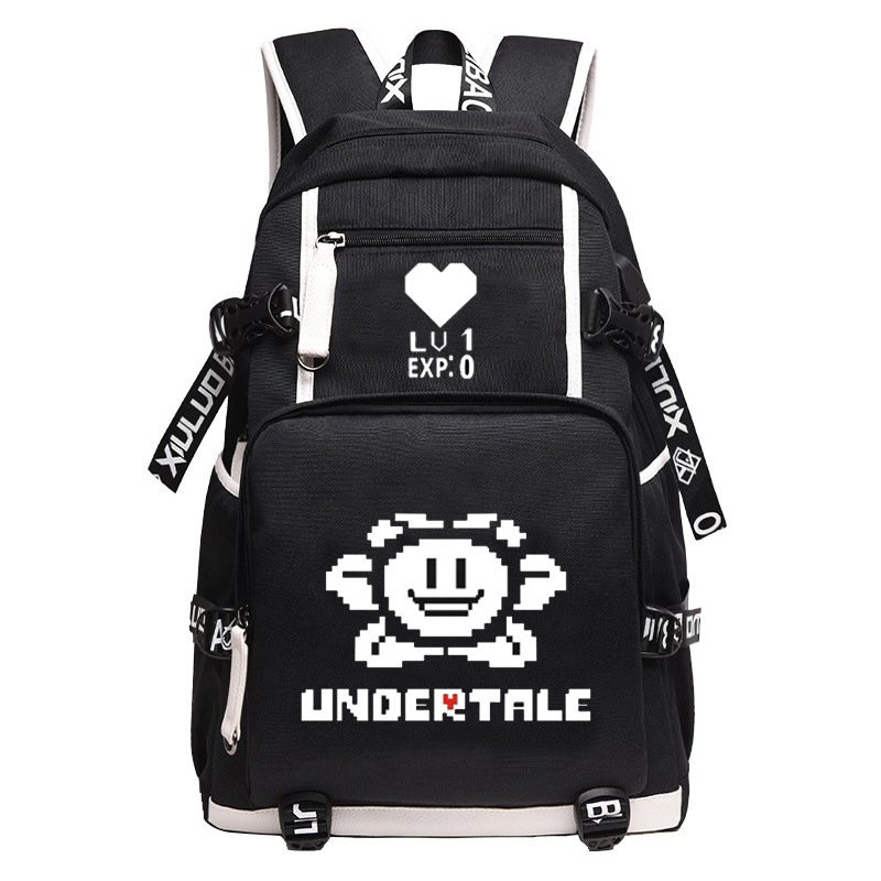 Balo 2 Vạch Kẻ Trắng in hình SANS UNDERTALE game chibi anime cặp sách đi học thời trang không kèm sạc