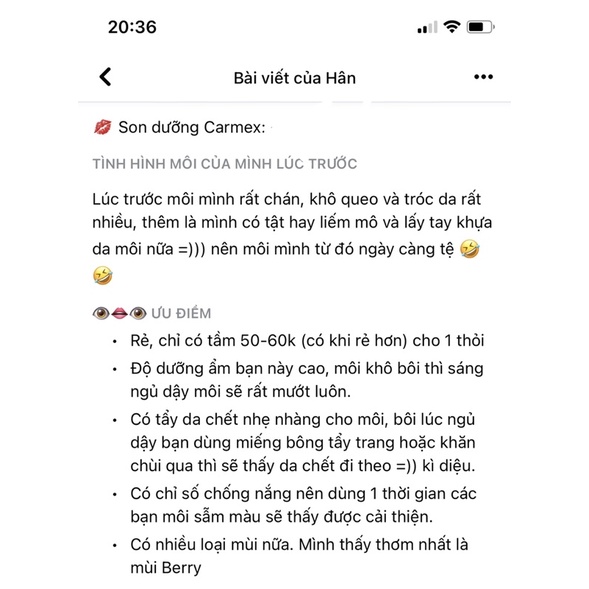 Son dưỡng môi CARMEX Lip Balm tuýp và thỏi
