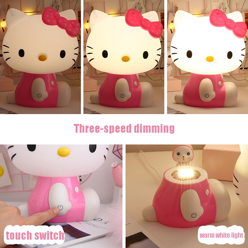 Đèn Ngủ 3 Tốc Độ Điều Chỉnh Được Hình Hello Kitty Dễ Thương Dành Cho Trang Trí Nhà Cửa