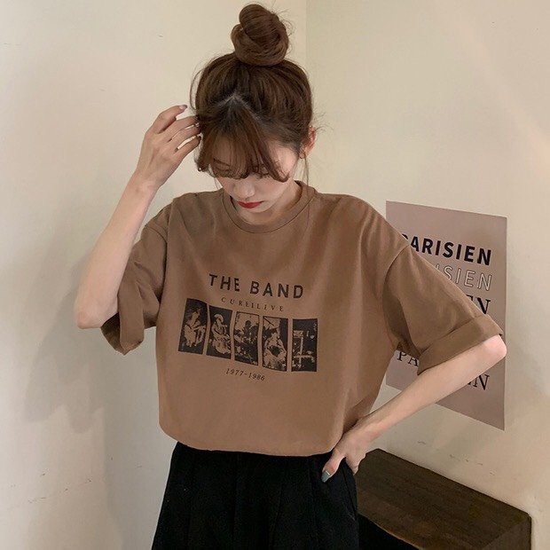 Áo thun tay lỡ form rộng - phông nam nữ cotton oversize - T shirt the band - 2N Unisex