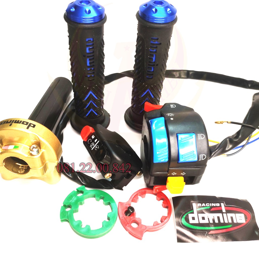 Combo cùm tăng tốc Domino + cùm công tắc Fz + cùm On Off + bao tay Domino