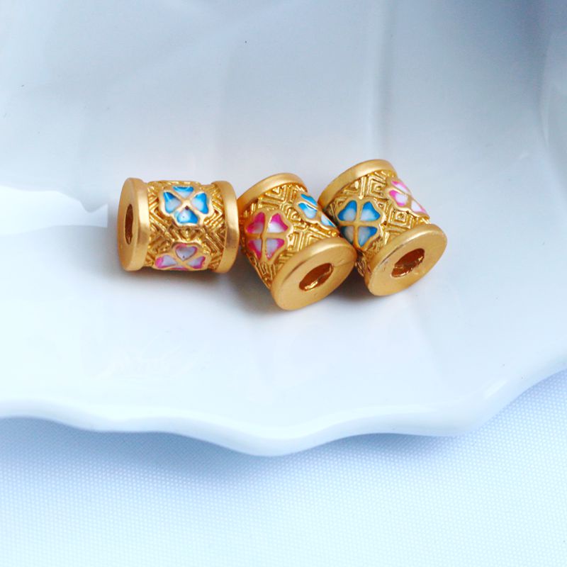 Hạt Xỏ Lỗ Đồng 18k Màu Vàng Kim 9mm Dùng Làm Trang Sức diy