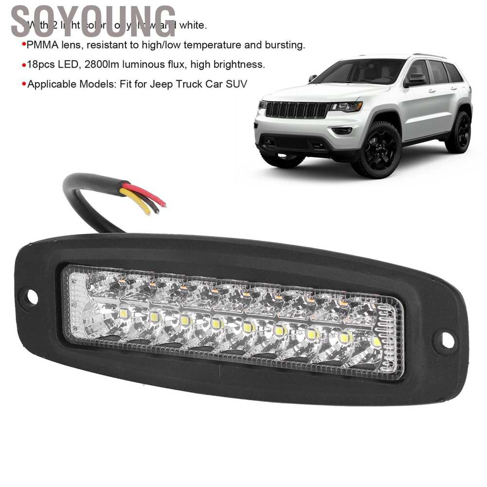 Đèn Led Cảnh Báo Đậu Nành 18w 2800lm Ip67 Chống Thấm Nước Cho Xe Jeep