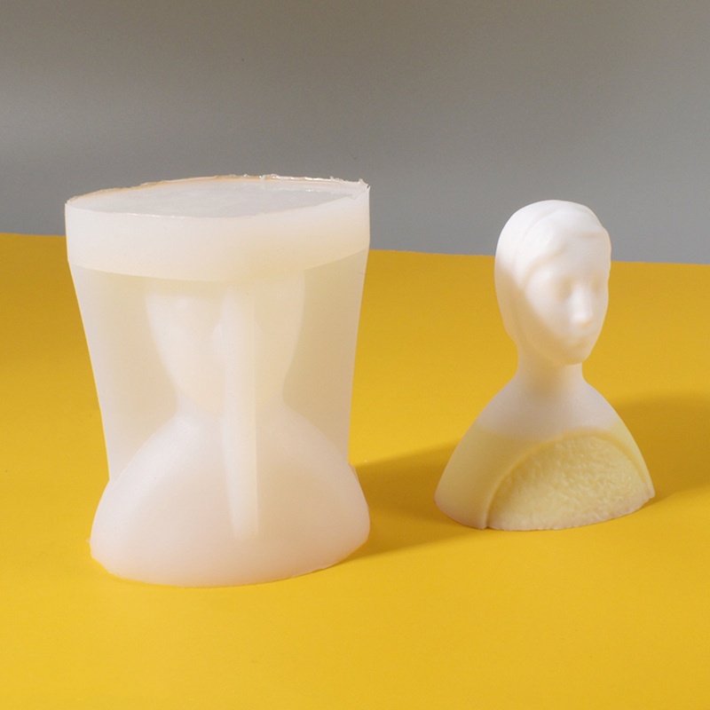Khuôn Làm Nến / Xà Phòng Hình Mặt Người 3D Bằng Silicone