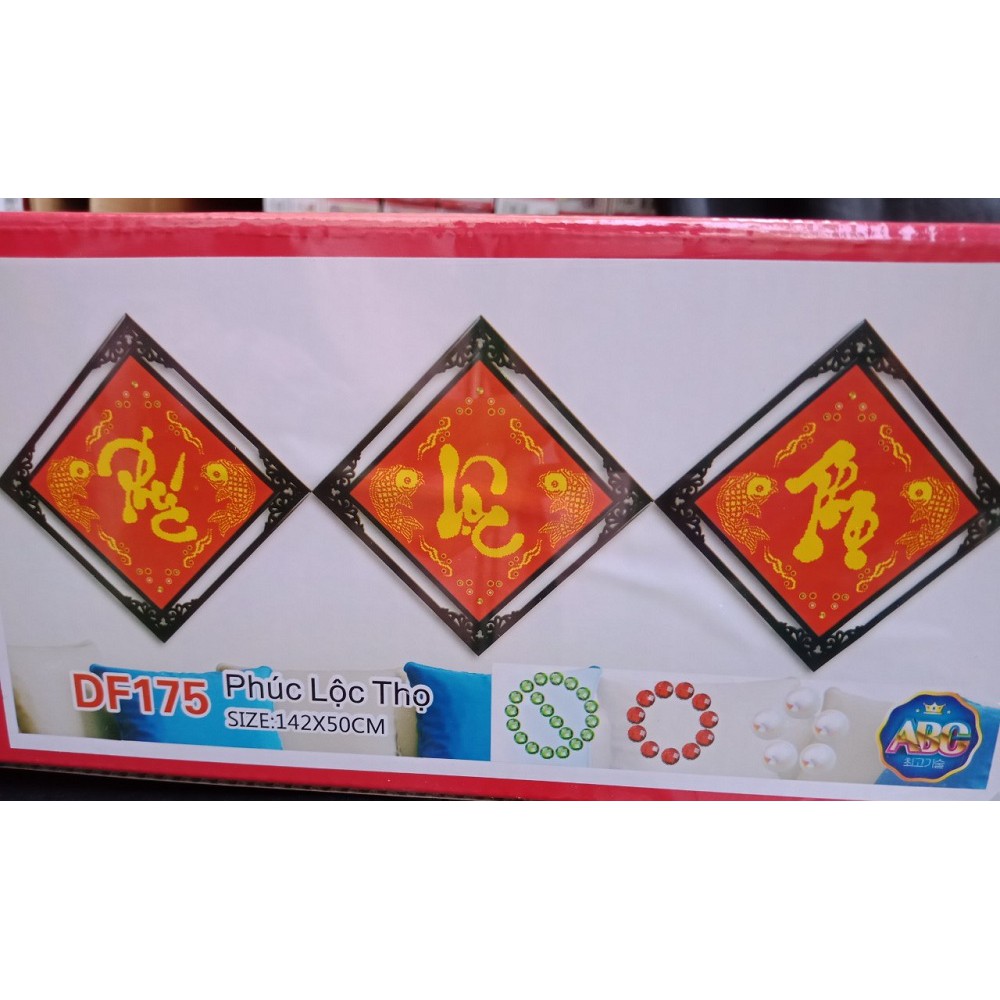 Tranh đính đá Phúc Lộc Thọ DF175