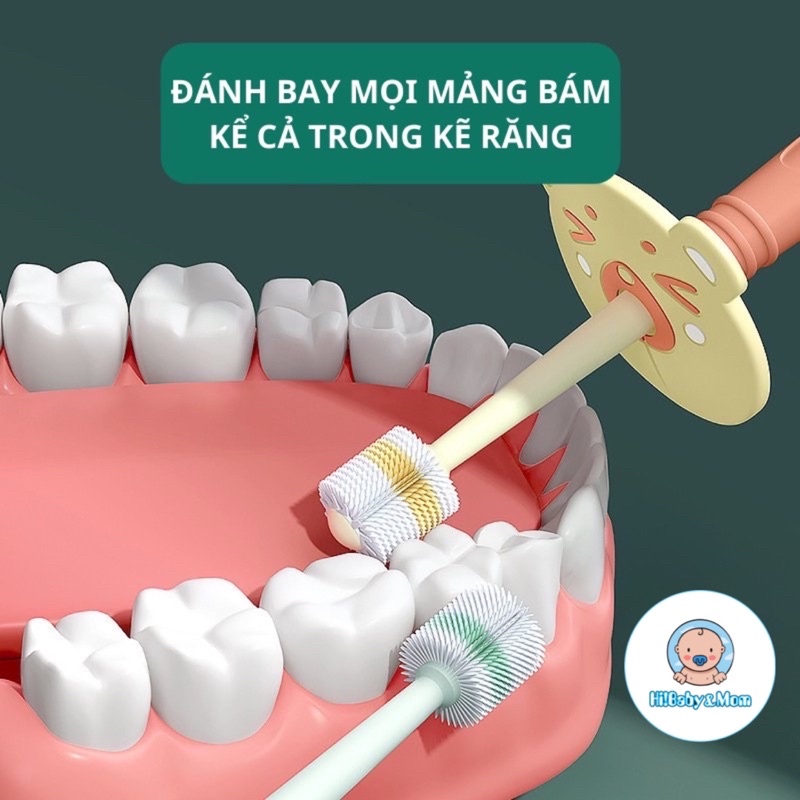 BÀN CHẢI ĐÁNH RĂNG CHO BÉ XOAY 360 độ