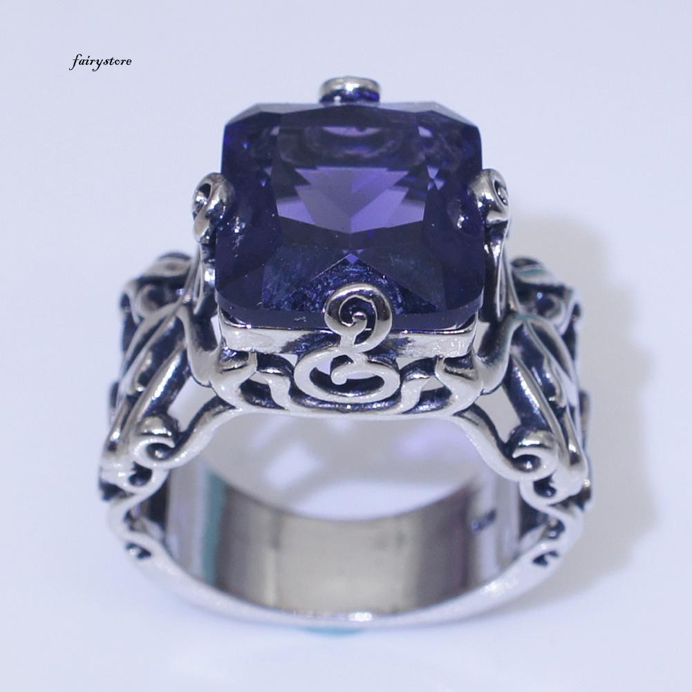 Nhẫn đeo tay kim loại đính đá vintage cho nữ