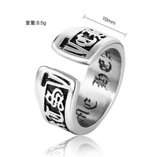 Nhẫn chrome heart thép titan không gỉ ch-08 - nhẫn titan hoạ tiết chữ cái chrome heart ch-08