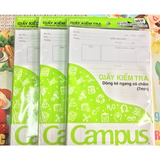 Giấy kiểm tra Campus có chấm (1 túi/ 25 tờ đôi) (xanh lá non)
